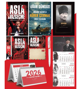 Asla Vazgeçme - Ayraç - Kartpostal - Poster - Müjdat Gezenle Kürek çekmek -  2026 Ajanda Komutan - Gazi Duvar Takvimi - Masa Takvimi