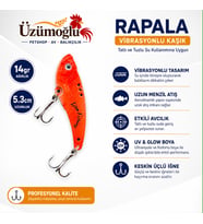 ÜZÜMOĞLU Lion Fishing 14 gr 5.3 cm Vibrasyonlu Kaşık (VIB) Rapala – Tatlı ve Tuzlu Su – Levrek, Turna, Alabalık Olta
