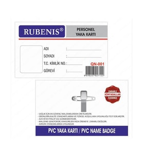 Rubenis Şeffaf Yaka Kartı İğneli