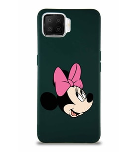 Oppo A73 Soft Premier Kapak Minnie Mouse-A Tasarımlı Silikon Kılıf - Yeşil (Şeffaf)