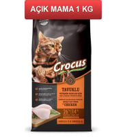 Crocus Tavuk Etli Yetişkin Kedi Maması 1 Kg AÇIK (Kahverengi)
