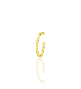 Gümüş altın yaldızlı topçuklu conch kıkırdak küpe SGTL12717GOLD