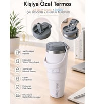 Kişiye Özel Termos – 900 ML 24 Saate Kadar Sıcak ve Soğuk Tutma (BEYAZ)