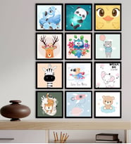 BK Gift 12 Parça Çerçeve Görünümlü Ahşap Tablo Seti (55x75cm)-9