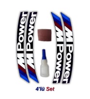 M Power Otomobil Motosiklet 3D Araç Lastik Jant Yazısı Arma Sticker Şerit  Beyaz _ 4'Lü Set