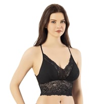 Kadın Pedli Crop Büstiyer BGL-ST03781 (Siyah)