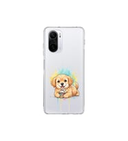 Redmi K40 ile Uyumlu Splash Köpek Tasarımlı Şeffaf Silikon Kılıf