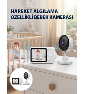 Gece Görüşlü Bebek Kamerası Ninni Ve Alarm Özellikli Yeni Nesil