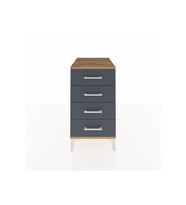 Kronos Komodin 4 Çekmeceli 44x59x80 Çam-Antrasit