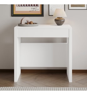 İnarch Dizayn Nivo Modüler Açılır Yemek Masası – Modern Dresuar & Çok Amaçlı Masa,Kapalı 44 cm - Açık 116 cm (Beyaz)