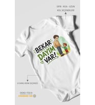 Bekar Dayım Var Kısa Kollu Bebek Body %100 Pamuk