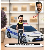 Kisiye Özel Karikatür Trafik Polisi Erkek Biblo