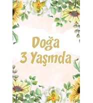 Çiçekler Temalı Doğum Günü Afişi -9 35X50 cm