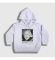 Presmono Unisex Çocuk Beyaz Imagination Scientist Albert Einstein Kapüşonlu Sweatshirt 335017tt
