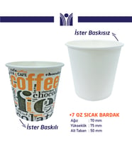 7 oz sıcak bardak 1 koli (3000 adet)