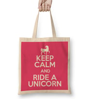 Keep Calm And Ride A Unicorn Bez Çanta Uzun Saplı
