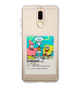 Huawei Mate 10 Lite Uyumlu Sunger Bob Minimalist Poster Desenli Şeffaf Telefon Kılıfı