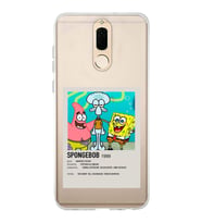 Huawei Mate 10 Lite Uyumlu Sunger Bob Minimalist Poster Desenli Şeffaf Telefon Kılıfı