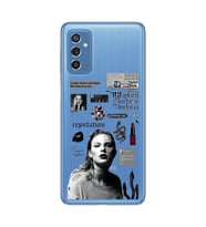Samsung Galaxy M52 Uyumlu Taylor Swift Desenli Şeffaf Telefon Kılıfı