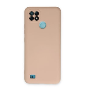 Realme C21 Kılıf Nano İçi Kadife Silikon - Pudra