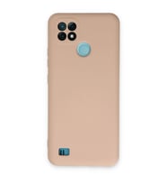 Realme C21 Kılıf Nano İçi Kadife Silikon - Pudra