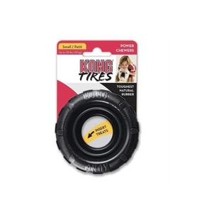 KONG Extreme Tires Delikli Tekerlek Şeklinde Çok Amaçlı Köpek Oyuncağı Ultra Sert S