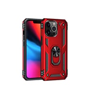 iPhone 14 Pro Kılıf Sofya Yüzüklü Silikon Kapak - Kırmızı