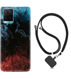 Vivo Y11S Y21S Y20 Y20S Y70 Kılıf Boyun Askılı Silikon Red Blue Black Abstact 1386