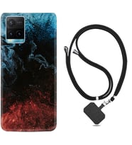 Vivo Y11S Y21S Y20 Y20S Y70 Kılıf Boyun Askılı Silikon Red Blue Black Abstact 1386