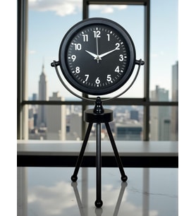 River World Masa Saati 3 Ayaklı Metal Modern Black Luxury