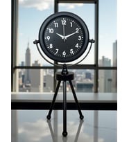 River World Masa Saati 3 Ayaklı Metal Modern Black Luxury