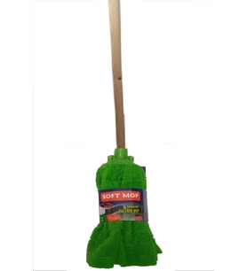 Soft Mop Mikrofiber Havlu Paspas Mop Ucu Ahşap Sapı Takım