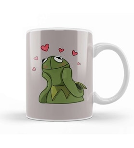Kermit Love Meme Kupa Bardak Porselen