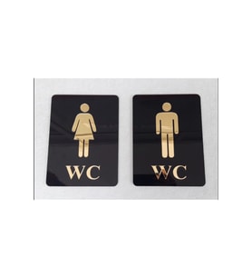 Dekoratif Wc Yönlendirme Tabelası - Kadın & Erkek 2'li