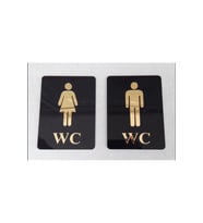 Dekoratif Wc Yönlendirme Tabelası - Kadın & Erkek 2'li