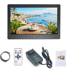 Dijital Fotoğraf Çerçevesi Masaüstü Elektronik Albüm IPS Ekran Fotoğraf/Video/Müzik/Saat/Takvim Fonksiyonları Arka Standlı Uzaktan Kumandalı