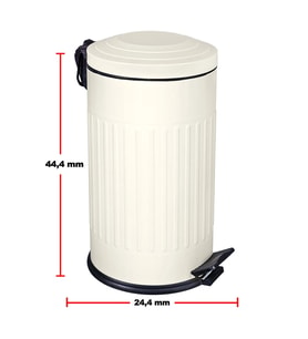 16 Litre Krem Vintage Amortisörlü Çöp Kovası Sessiz Yavaş Kapanan Banyo Tuvalet Mutfak Kovası 44*24