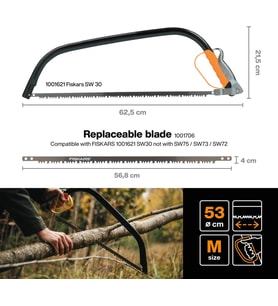 Fiskars 124800 El Testeresi 675 Mm Yeşil, Sabit Bıçak, Uzunluk: 62 Cm (21"), Yüksek Kaliteli Çelik