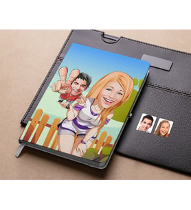 Bk Gift Kişiye Özel Sevgililer Karikatürlü Beyaz Defter-30 , Arkadaşa Hediye , Sevgiliye Hediye