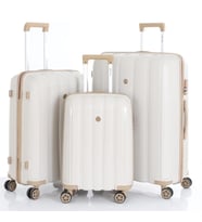MÇS 3lü Set Kırılmaz Silikon Seyahat Valizi Bavulu V305 Kemik