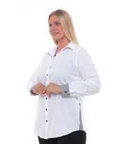 Cotton Slim Fit Büyük Beden Kadın Gömlek