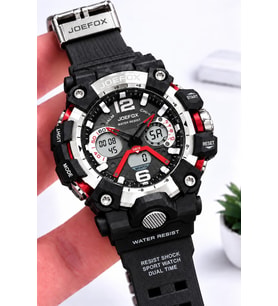 Joefox Digital Ve Analog 2 Yıl Garantili Kronmetre+Takvim+Alarm+Aydınlatma Erkek Kol Saati JOE.Y2