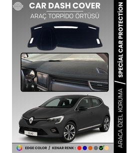 RENAULT CLİO 5 (2019-2023) Torpido Örtüsü Ön Göğüs Koruma Torpido Koruma Birebir Uyum Kaymaz