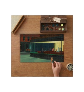 Wallivo Edward Hopper'ın Gece Kuşları Tasarımı 240 parça Ahşap Puzzle Ahşap Kutuda MP02996