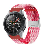 Samsung Galaxy Watch Gear S2 3 41mm 42mm Active 2 40mm 44mm Kordon Metal Klipsli (Beyaz-Pembe)