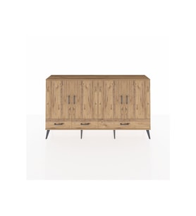 Arges Konsol 6 Raflı 3 Çekmeceli 4 Kapaklı 176x30x99 Çam-Çam