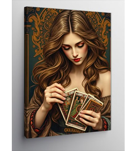 Kanvas Tablo Tarot Okuyan Kadın