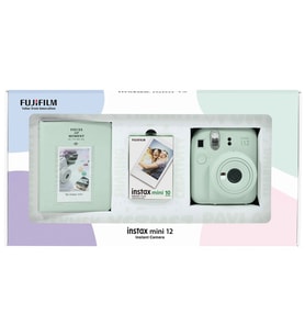 Instax mini 12 Yeşil Fotoğraf Makinesi 10'lu Film ve PVC Albüm Bundle Box