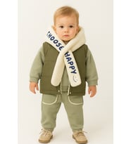 Bebek 3’lü Kışlık Eşofman Takımı – Polar Şallı, Şardonlu Yelekli, Sweatshirt ve Alt 10697Y (Yeşil)