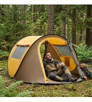 River World Kamp ve Doğa İçin Çadır Çift Pencere ve Çift Kapılı Vagon Tipi 2 Kişilik Ölçüleri 220 cm x 120 cm x 90 cm